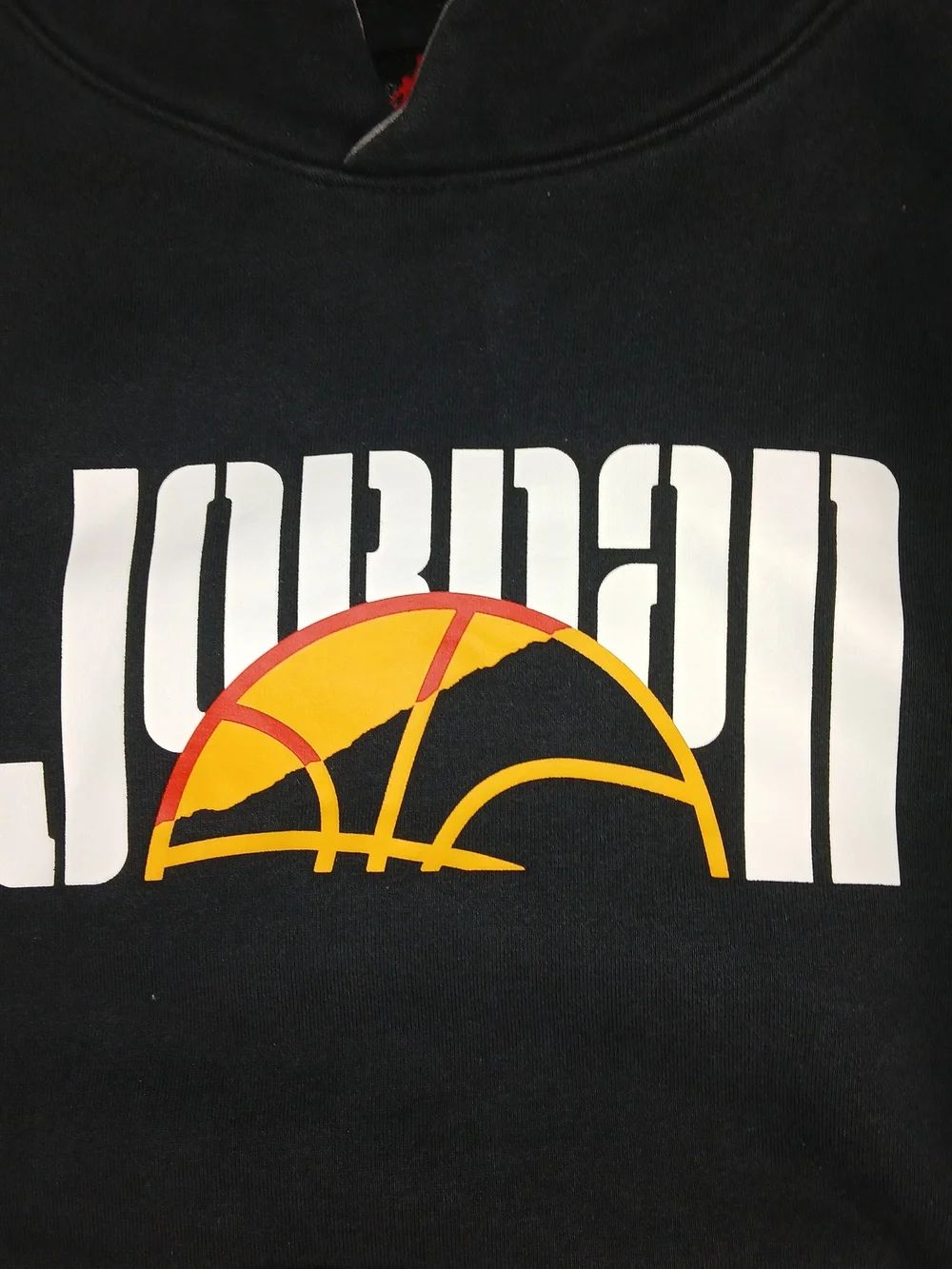 Jordan Sport Men's Black & Gray Fleece Pullover Hoodie w/ Graphic Logo - Large